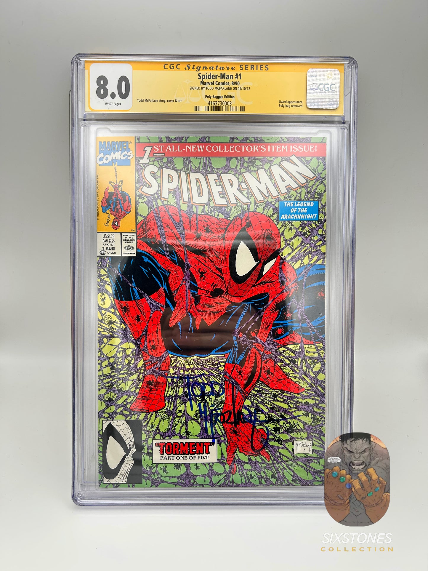 Spider-Man (1990) #1 CGC 8 – Signed by Todd McFarlane