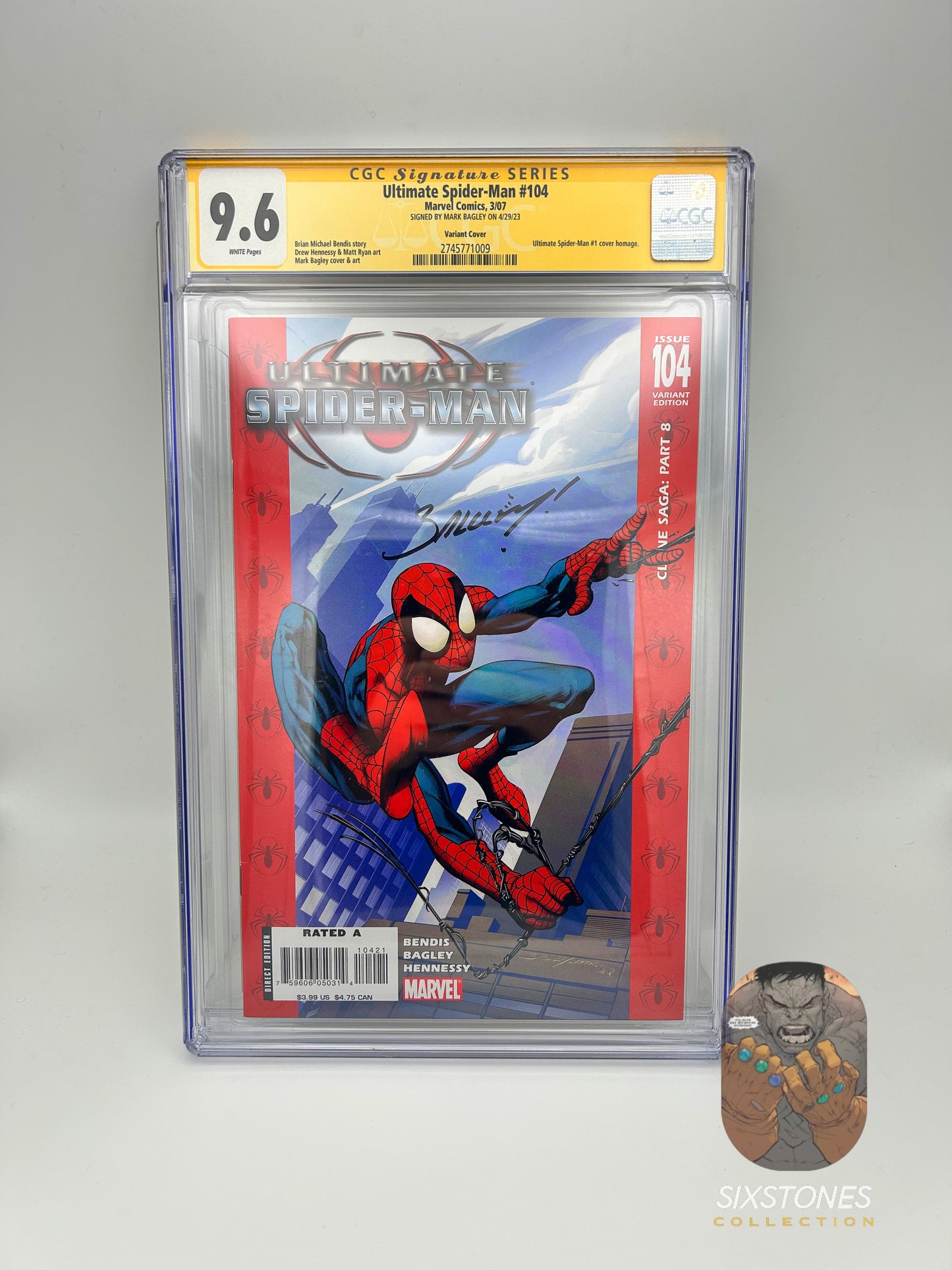 Ultimate Spider-Man (2007) #104 CGC 9.6 – Signed by Mark Bagley