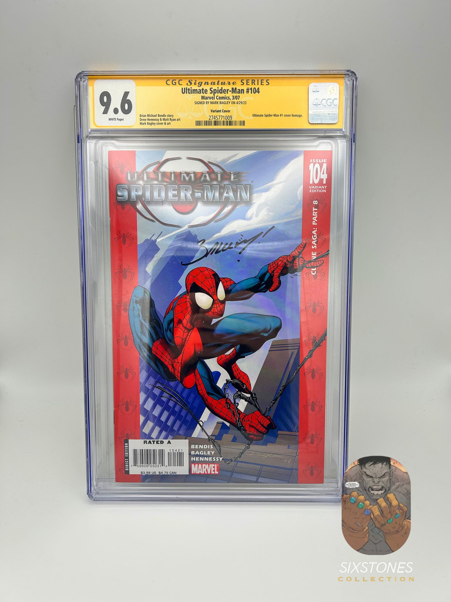 Ultimate Spider-Man - (2007) #104 CGC 9.6 – Signed by Mark Bagley